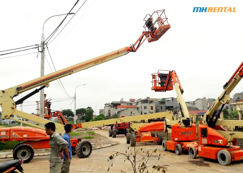 Lô xe boom lift chạy điện nhập khẩu Úc