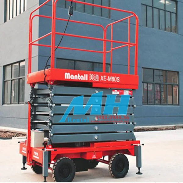 xe-m80s-1 Xe Nâng Người 16m Mantall dạng Cắt Kéo XE 160W